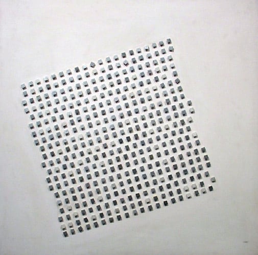 Luis Tomasello, “Relief Cinetique,” 1958, Acrylic on wood, 39 3/8 x 39 5/16 x 1 1/2 in. (100 x 100 x 3.8 cm.)
