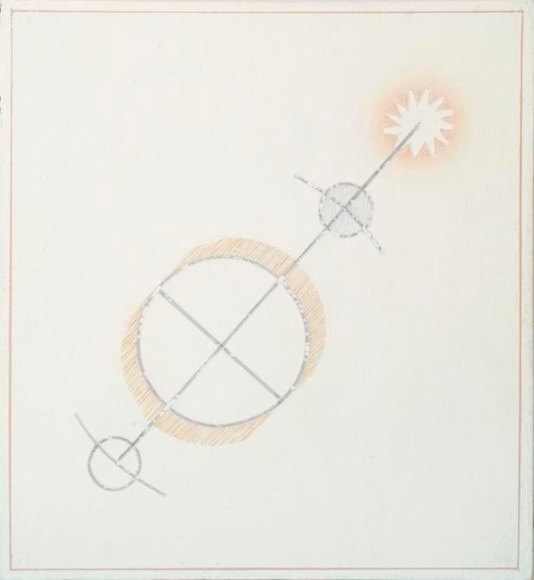 Melanie Smith, Diagram 61, 2016. Oil and encaustic on wood, 10 1/4 x 9 7/16 in.