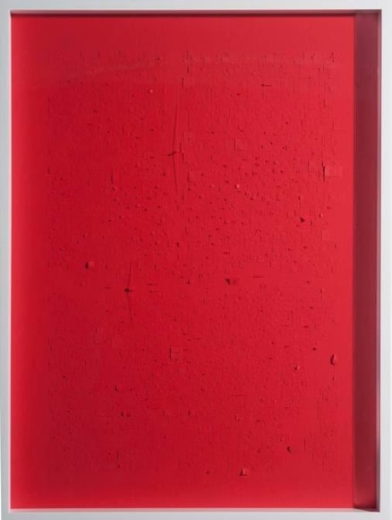 Marco Maggi, Red Landmark, 2017. Paper cuts on paper, 24 x 18 in. / 61 x 45.7 cm.