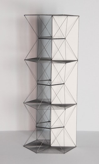 Mariano Dal Verme, Untitled (Tower), 2014. Graphite, paper, 11 3/4 in. x 4 in. x 4 in.