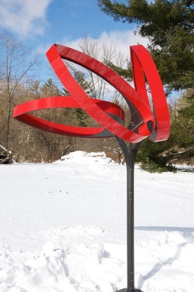 Pedro S. de Movell&aacute;n, Outdoor Conical Leaf, 2017, Hard coated anodized aluminum, painted aluminum, stainless steel