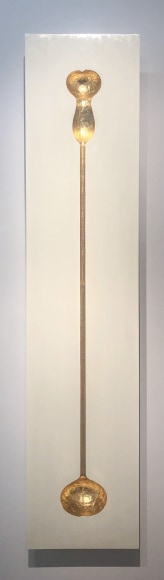 Thomas Glassford, Perin&eacute; Dorado, 2018. Lacquer, gourds, gold leaf, and MDF, 72 x 15 3/4 in. (183 x 40 cm.)