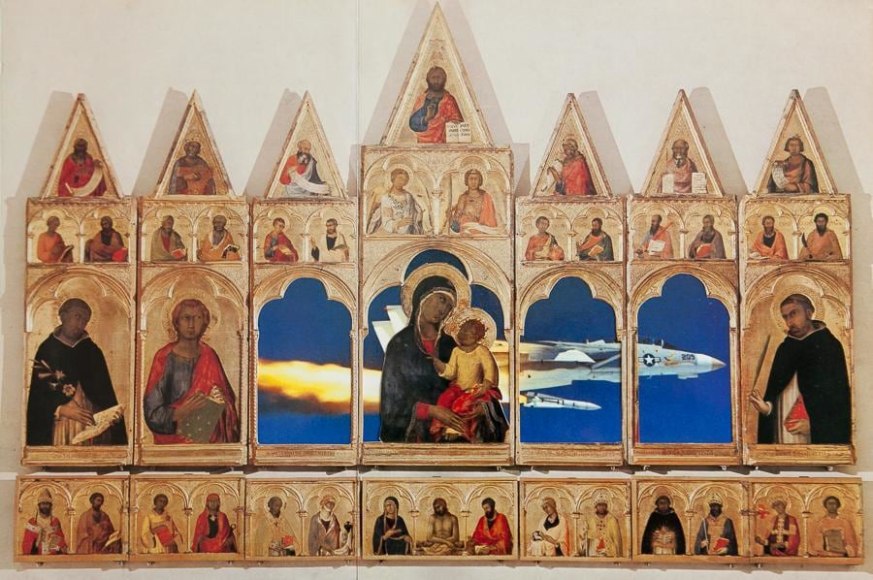 Le&oacute;n Ferrari, Majestad, 1998. Collage, 10 5/16 x 15 1/8 in. / 26.2 x 38.4 cm.