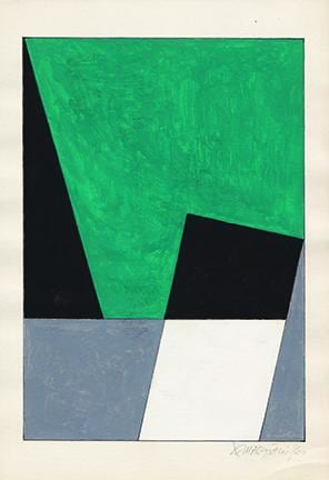 Hugo de Marziani, Untitled, 1960. Tempera on paper, 7.9 in. x 5.5 in.