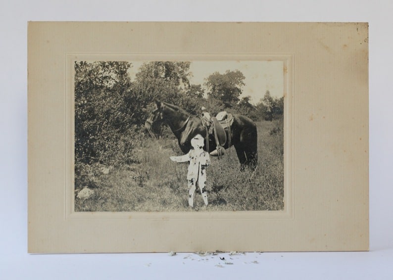 Gabriel de la Mora. S.T. 3228, 2011. Scratched photograph. 9 5/8 x 15 5/8 x 9 1/8 in. (24.5 x 39.7 x 23.2 cm.)