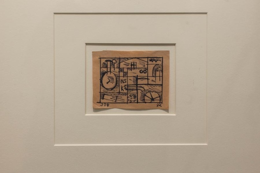 Joaqu&iacute;n Torres-Garc&iacute;a, Untitled, 1932. Ink on paper, 2 7/8 x 4 1/4 in. / 7.3 x 10.8 cm.
