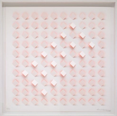 Luis Tomasello,&nbsp;S/T 4 - Naranja, 2013. Lithograph, 24 3/4 x 24 3/4 in. (62.9 x 63 cm.)