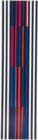 Alejandro Otero, Coloritmo 74a bis [Colorhythm 74a bis], 1960-1991. Acrylic on Formica and wood, 59 1/16 x 16 11/16 in. (150 x 42.5 cm.)