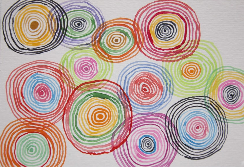 Graciela Hasper, Sin Titulo, [Untitled], 2018. Watercolor on paper, 4 1/16 x 5 15/16 in. (10.3 x 15.1 cm.)