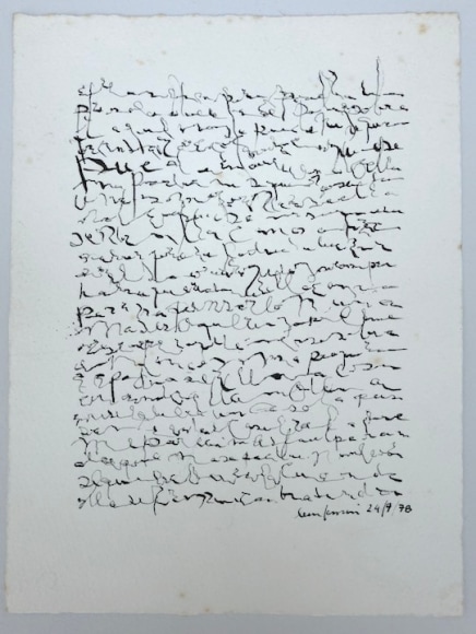 Le&oacute;n Ferrari, Sin T&iacute;tulo, 1978. Ink on paper, 8 1/4 x 6 9/32 in. (21 x 16 cm.)