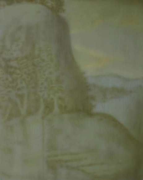 Melanie Smith, Mountain, 2013. Acrylic enamel on wood, 24 in. x 18 1/2 in.