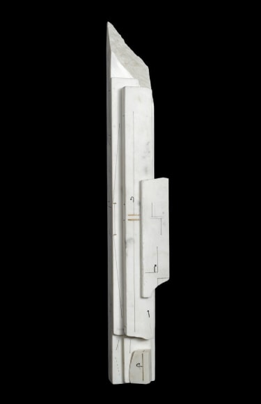 Untitled, 1989,&nbsp;Drawing on marble,&nbsp;21 1/4 x 3 1/2 x 2 3/4 in. (54 x 9 x 7 cm.)