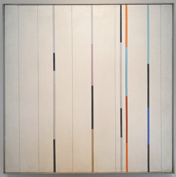 Gregorio Vardanega, Chromographie Paris, 1986. Acrylic on canvas, 22 7/8 x 22 7/8 in. (58.1 x 58 cm.)
