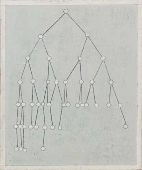 Melanie Smith, Diagram 49, 2016. Oil and encaustic on wood, 14 3/16 x 11 3/16 in.