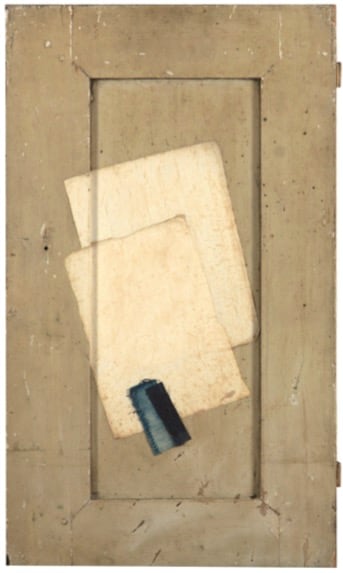 Alejandro Otero, Azul de China, seda de Corea [China Blue, Korean Silk], 1962. Mixed media on wood, 30 5/16 x 17 9/16 in. (77 x 44.7 cm.)