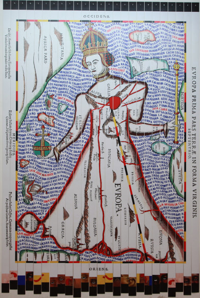 Miguel &Aacute;ngel&nbsp;R&iacute;os,&nbsp;Eminencia. Cibachrome&nbsp;mounted on canvas and push pins, 122 7/16 x 85 in.