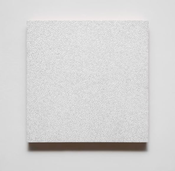 Gabriel de la Mora, 9,114, 2015. Eggshells on wood with graphite, 11 13/16 in. x 11 13/16 in. x 1 5/8 in.