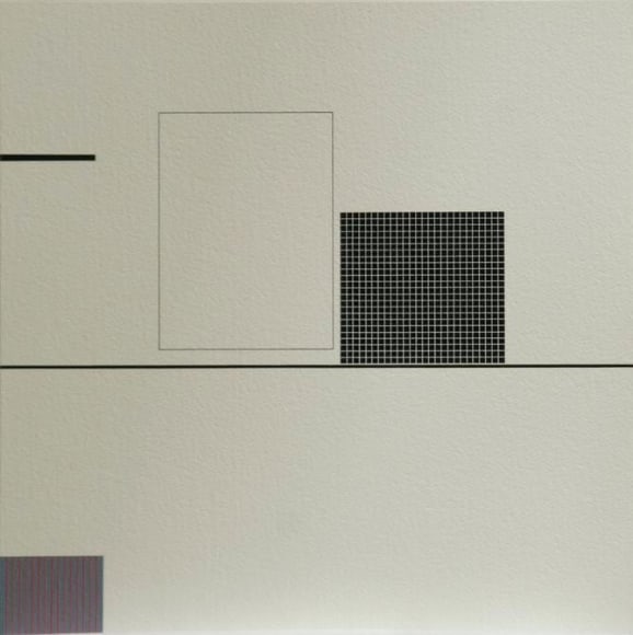 Antonio Liz&aacute;rraga, Desenho n&ordm; 448 - Recipiente para um telefone melanc&oacute;lico, 1998. India Ink and pigments on Arches paper, 15 3/4 x 15 3/4 in.