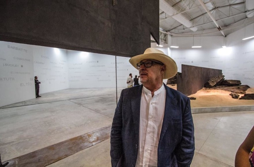Miguel &Aacute;ngel Rojas in his exhibition El Camino Corto at Sala de Arte P&uacute;blico Siqueiros, Cuernavaca, Mexico, 2013