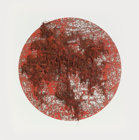 Gustavo D&iacute;az, De la Serie: &ldquo;Exc&eacute;ntricas teorias sobre la incertidumbre&rdquo; Modelo Hipot&eacute;tico 02.&nbsp;Zadeh se aproxima al borroso bosque. Se encuentra con&nbsp; Borges que dice,&nbsp;&ldquo;&hellip;en el sue&ntilde;o del hombre que so&ntilde;aba, el so&ntilde;ado se despert&oacute;&rdquo;.&nbsp; Zadeh es el so&ntilde;ado., 2019., Cut out paper, pigment, &amp;amp; colored pencil, 25 5/8 x 25 5/8 x 3 1/2 in. (65.1 x 65.1 x 8.9 cm.)