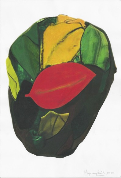 Miguel &Aacute;ngel R&iacute;os, Untitled N&ordm; 1, 2020. Print and acrylic on paper, 18 7/8 x 12 7/8 in. (48 x 32.8 cm.)