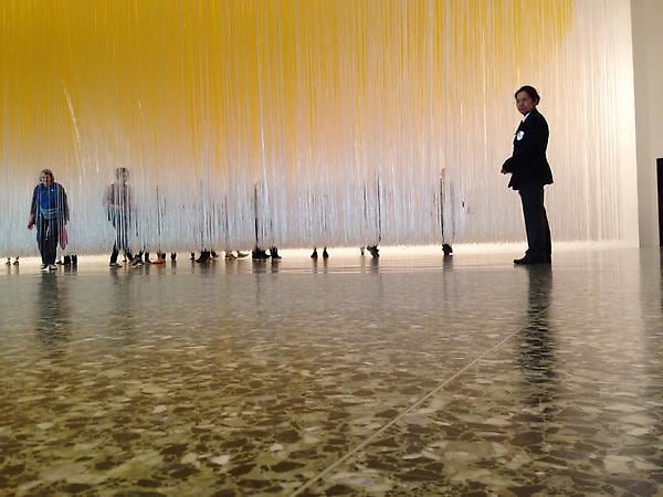Jes&uacute;s Rafael Soto, The Houston Penetrable, 2004-14. Lacquered aluminum structure, PVC tubes, and water-based silkscreen ink. The Museum of Fine Arts, Houston. Photograph by Ana Maria Tavares.