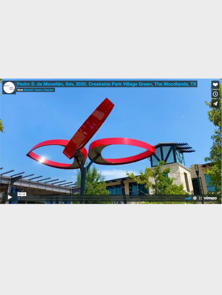 Pedro S. de Movell&aacute;n,&nbsp;Ibis, 2020. Creekside Park Village Green, The Woodlands, Texas.