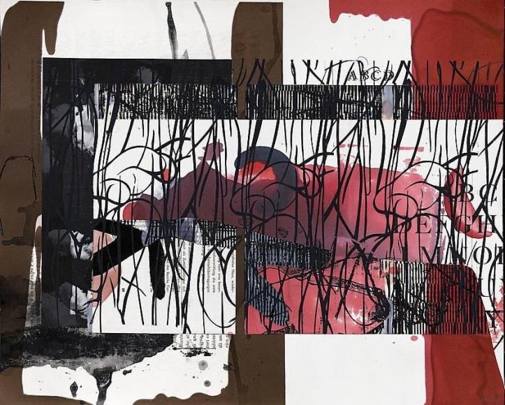 Arturo Herrera, Year Book 3, 2012. Collage, mixed media on paper, 12 5/8 in. x 17 3/8 in.