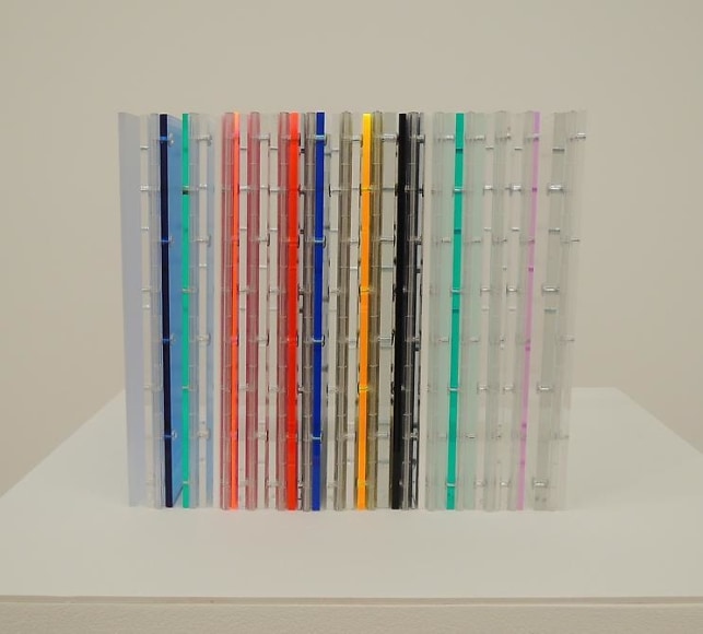 Marta Chilindron, Cube 12 Multicolor, 2014. Acrylic, 12 in. x 12 in. x 12 in.