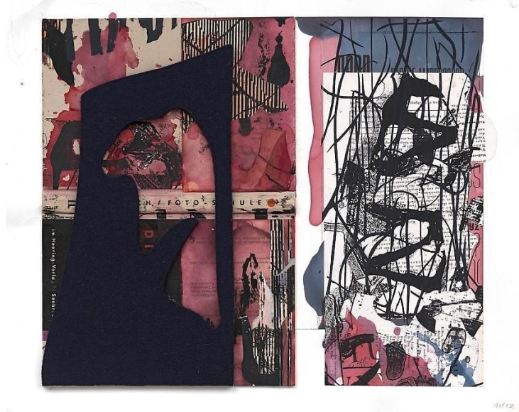 Arturo Herrera, Year Book 4, 2012. Collage, mixed media on paper, 12 5/8 in. x 17 3/8 in.