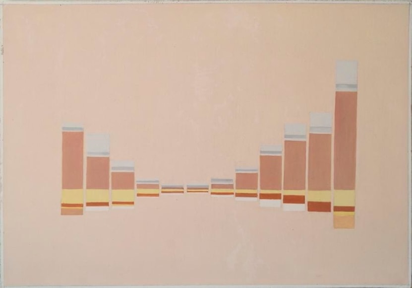 Melanie Smith, Diagram 47, 2016. Oil on wood, 10 5/8 x 15 in.