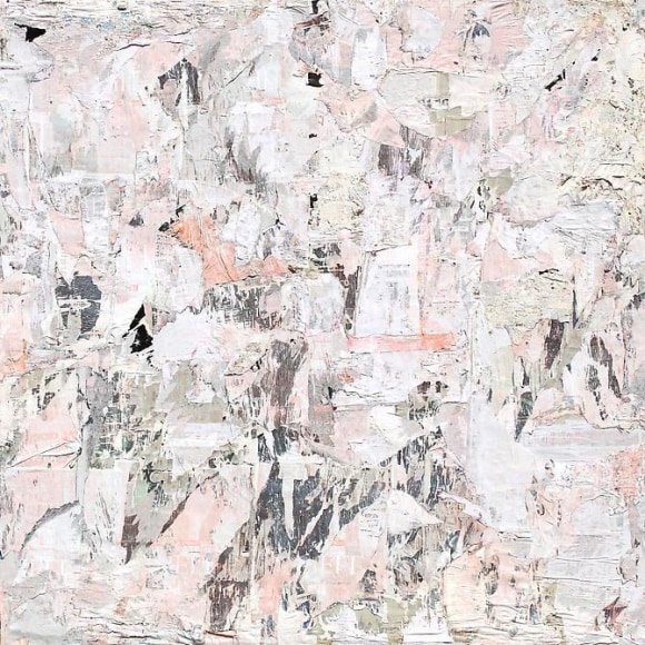 Gabriel de la Mora, Alvaro Obregon 148, 2012, Torn posters, fixed with resistol on canvas, mounted on wood, 78 3/4&quot; 78 3/4&quot; x 1 9/16&quot;