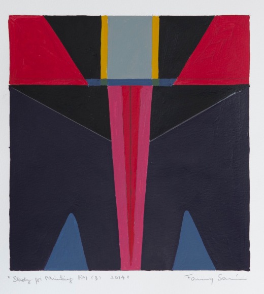 Fanny San&iacute;n,&nbsp;Study for Painting No. 1 (3), 2014,&nbsp;2014,&nbsp;Acrylic on paper,&nbsp;22 x 18 in. (55.9 x 45.7 cm.)