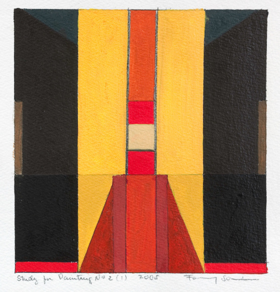 Fanny San&iacute;n, Study for Painting No. 2 (1), 2005, 2005. Acrylic and pencil on paper, 20 x 20 in. (50.8 x 50.8 cm.)