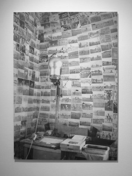 Harold Mendez, Event horizon, 2015. Mixed-media on ball grained aluminum lithographic plate, mounted on dibond, cotton, graphite, spray enamel, watercolor, toner, vegetable oil, litho crayon, soot, 36 x 51 in.