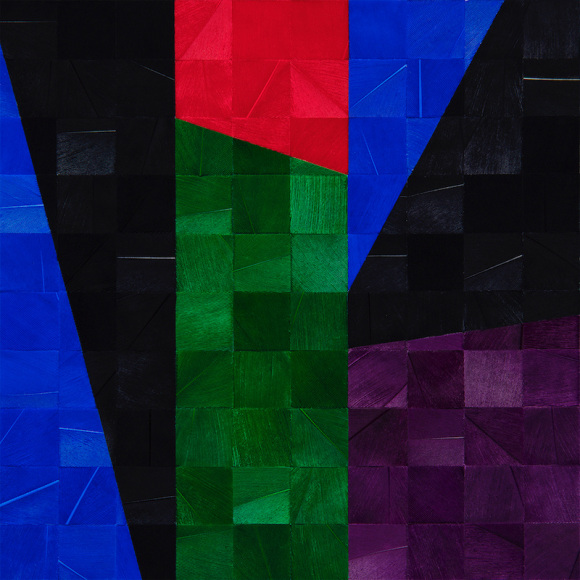 Gabriel de la Mora, 1,076 I (detail), 2020. Pigmented turkey feathers on museum cardboard, 16 7/8 x 16 7/8 x 1 9/16 in. (43 x 43 x 4 cm.)