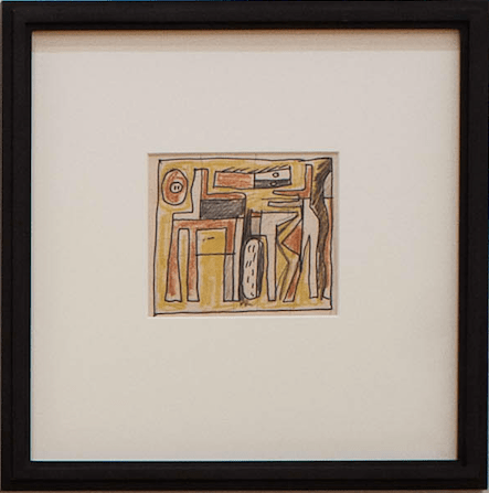 Augusto Torres, Formas (horse), n.d. Ink and pastel on paper, 4 x 4 3/4 in. / 10.5 x 12 cm.