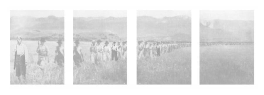 Oscar Mu&ntilde;oz, Horizonte, 2011. Impression with coal dust on methacrylate,&nbsp;33.5 in. x 28.9 in.