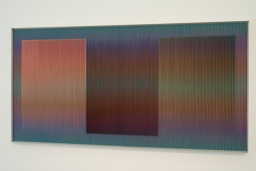 Carlos Cruz-Diez, Physichromie Panam 60, 2010. Chromography on aluminum, 39.4 in. x 78.7 in.
