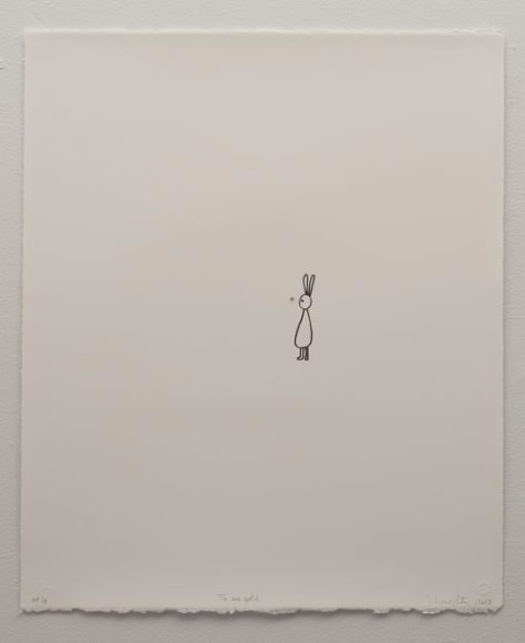 Liliana Porter, To See Gold, 2013. Lithograph on white Arches paper, 22 1/2 in. x 18 1/2 in.