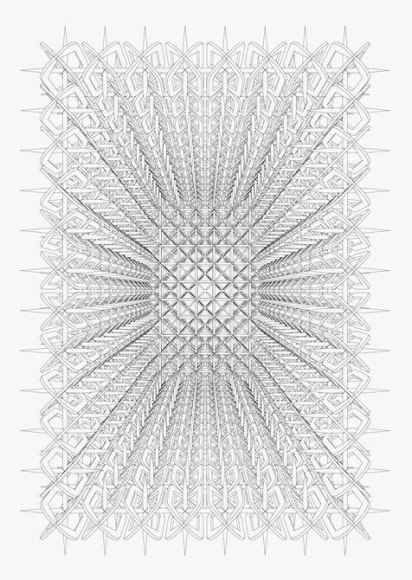 Pablo Siquier, 1501, 2015. Charcoal on paper drawing, 57 1/8 x 40 in.