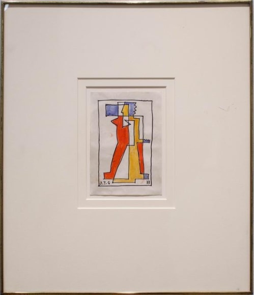 Joaqu&iacute;n Torres-Garc&iacute;a, Man, 1933. Ink, tempera, and pencil on paper, 6 x 4 1/16 in. / 15.3 x 10.3 cm.