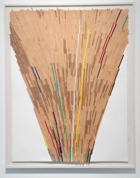 Ronny Quevedo, Ule-oop, 2012. Enamel and gold leaf on contact paper on paper, 38 x 50 in. (96.5 x 127 cm).