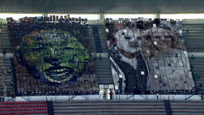 Melanie Smith / Rafael Ortega, Aztec Stadium. Malleable Deed (video still), 2010. HD Video, single channel video projection, 10:29 min. Edition of 4.