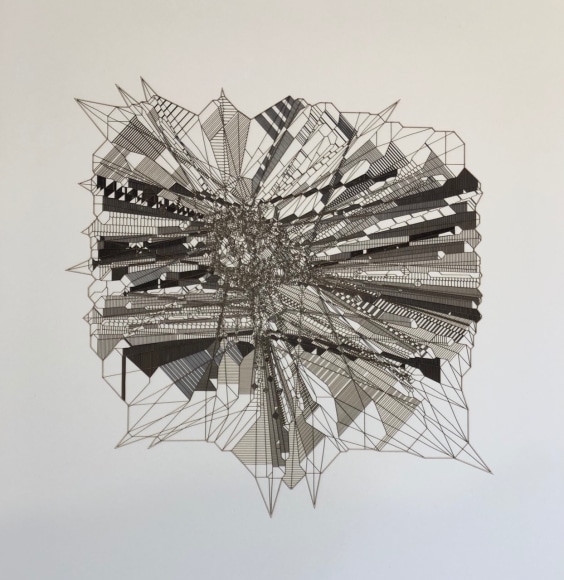 Gustavo Díaz, De la Serie: “El acumulador de crepúsculos”. El segundo crepúsculo., 2019. Cut out paper, 18 5/8 x 18 5/8 in. (47.3 x 47.3 cm.)