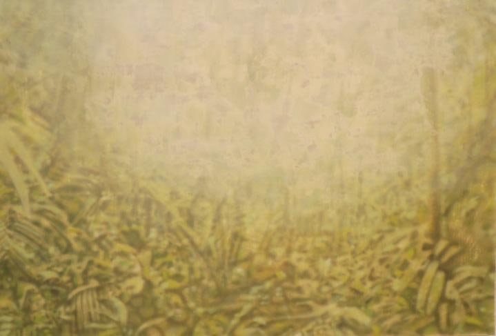 Melanie Smith, Selva VI, 2013. Acrylic enamel and encaustic on wood, 31 1/2 in. x 47 1/4 in.