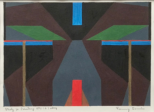 Fanny San&iacute;n, Study for Painting No. 2 (2), 2009, 2009. Acrylic on paper, 17 1/4 x 22 in. (43.8 x 55.9 cm.)