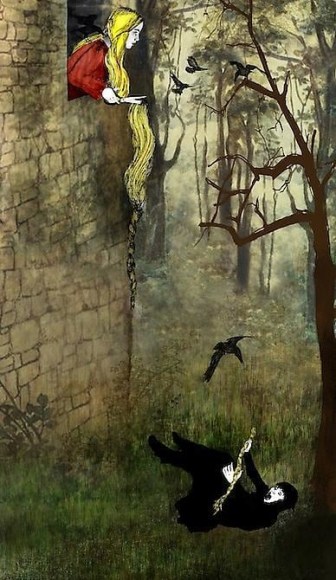 Mar&iacute;a Isabel Arango, Rapunzel (Edition 2/3), 2005, Drawing and digital collage, 50 x 95 cm