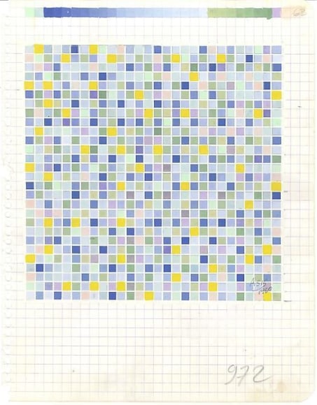 Antonio Asis, Untitled, 1960, Acrylic on paper, 8 5/8&quot; x 6 5/8&quot; / 21.9 x 16.8 cm