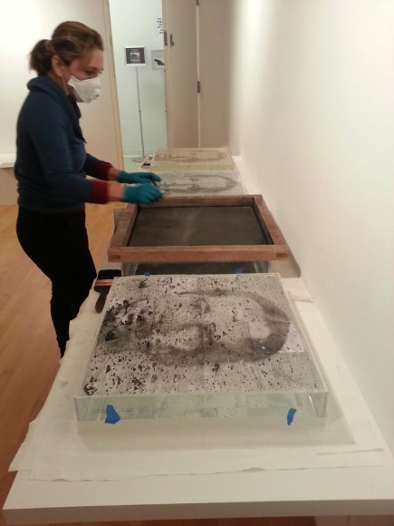 Installation of Oscar Mu&ntilde;oz&#039;s&nbsp;Narcisos en proceso&nbsp;in&nbsp;LIFT: Contemporary Printmaking in the Third Dimension, Knoxville Museum of Art, Knoxville, Tennessee,&nbsp;2015.